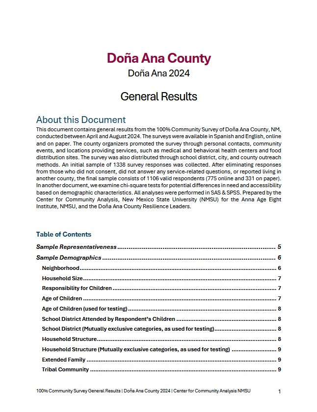 Click here to see the Full 100% Community Survey General Report - Doña Ana - 2024